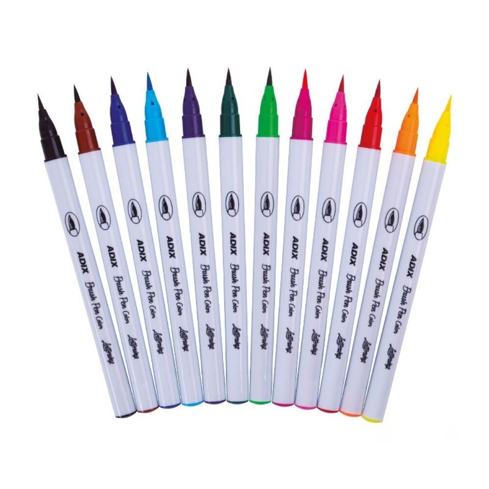 Brush Pen Caja Con Broche 12 Colores Adix image number 0.0